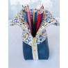 Trousse pot à crayons Fleurs bleues