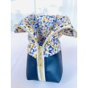 Trousse pot à crayons Fleurs bleues