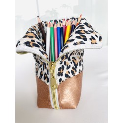 Trousse pot à crayons Léopard